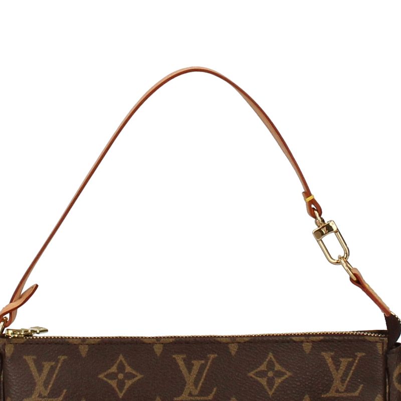 Louis Vuitton Pochette Accessoire M51980 Monogram Ladies Handbag Brown Excellent
