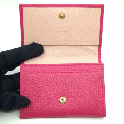 Gucci 739525 GG Marmont Wallet Pink Gold Hardware Card Case Leather