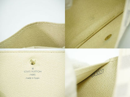 Authentic Louis Vuitton LV Portefeuille Trésor Damier Azure Fold Wallet White