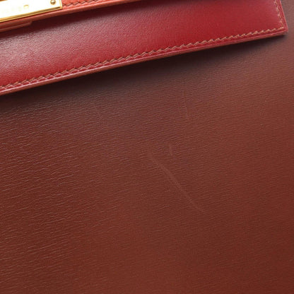 Hermes Handbag Kelly 32 Tricolor Rouge Ash Brick Brow — view 11