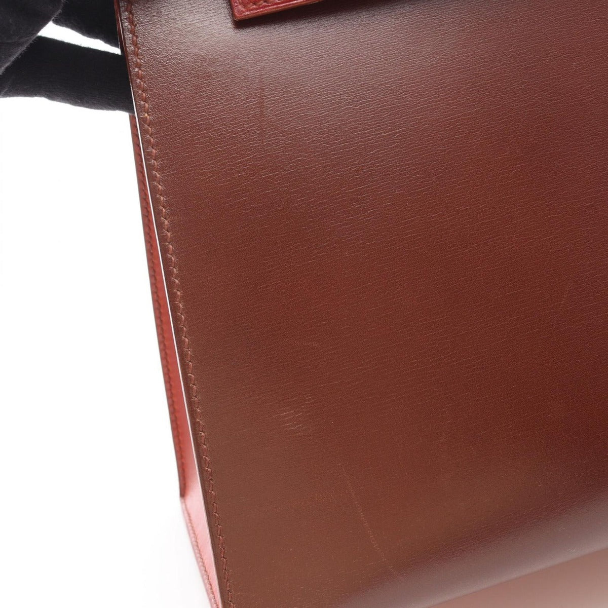 Hermes Handbag Kelly 32 Tricolor Rouge Ash Brick Brow — view 12