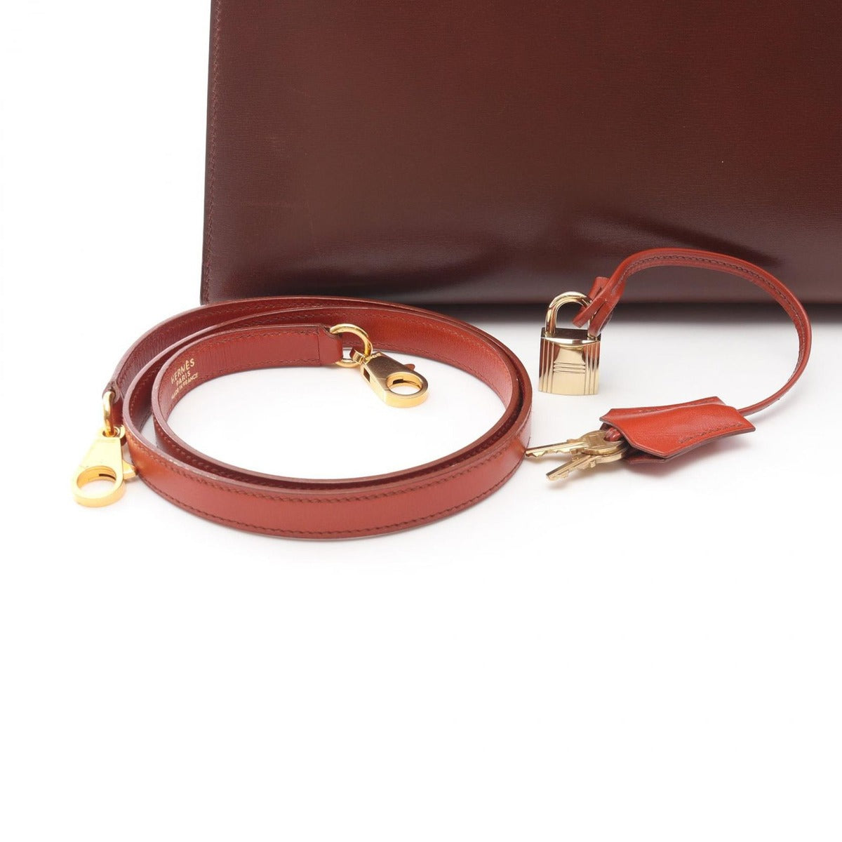 Hermes Handbag Kelly 32 Tricolor Rouge Ash Brick Brow — view 6