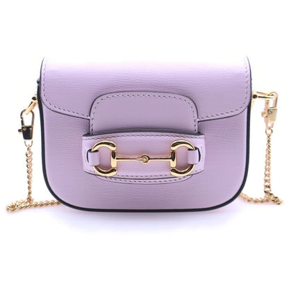 Gucci Horsebit Super Mini Leather Chain Shoulder Bag Pink