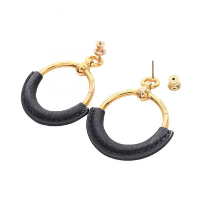 Hermes Earrings Loop Grand Leather B — view 2