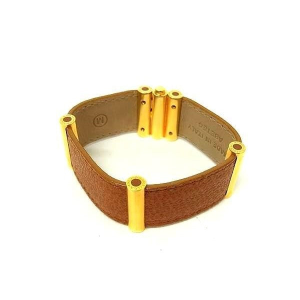 Bvlgari Bracelet Brown Gold Leather — view 2