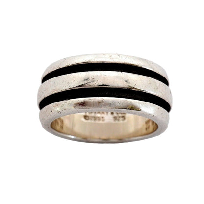 Tiffany & Co Ring Group Double Line 925 Sterling Silver — view 2