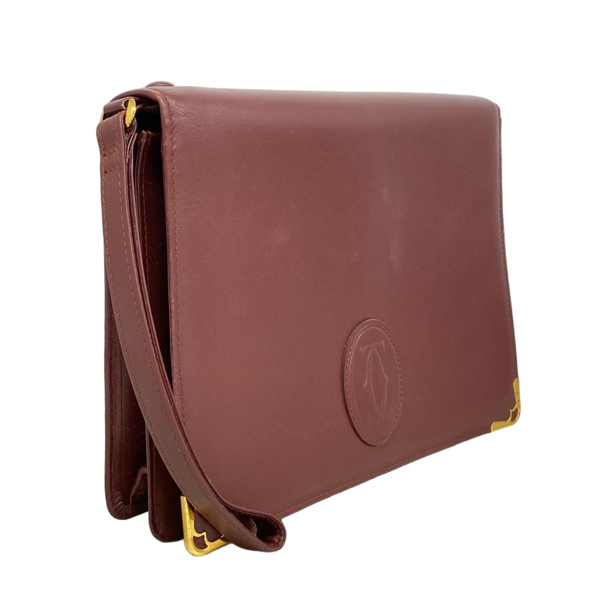 Cartier Clutch Must Leather Bordeaux Gold — view 2
