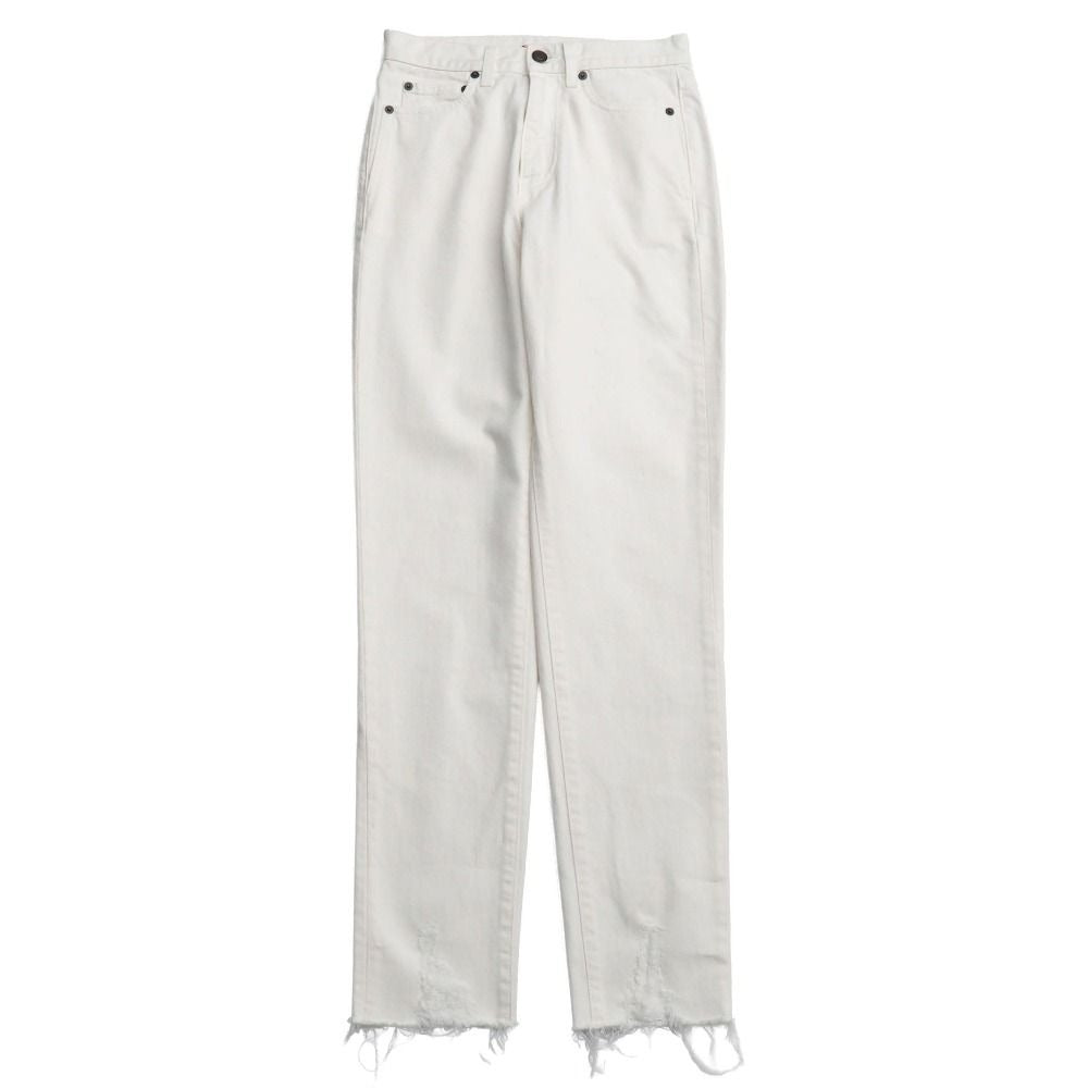 Saint Laurent Paris Denim Pants 24 Cut Off Distressed Tapered