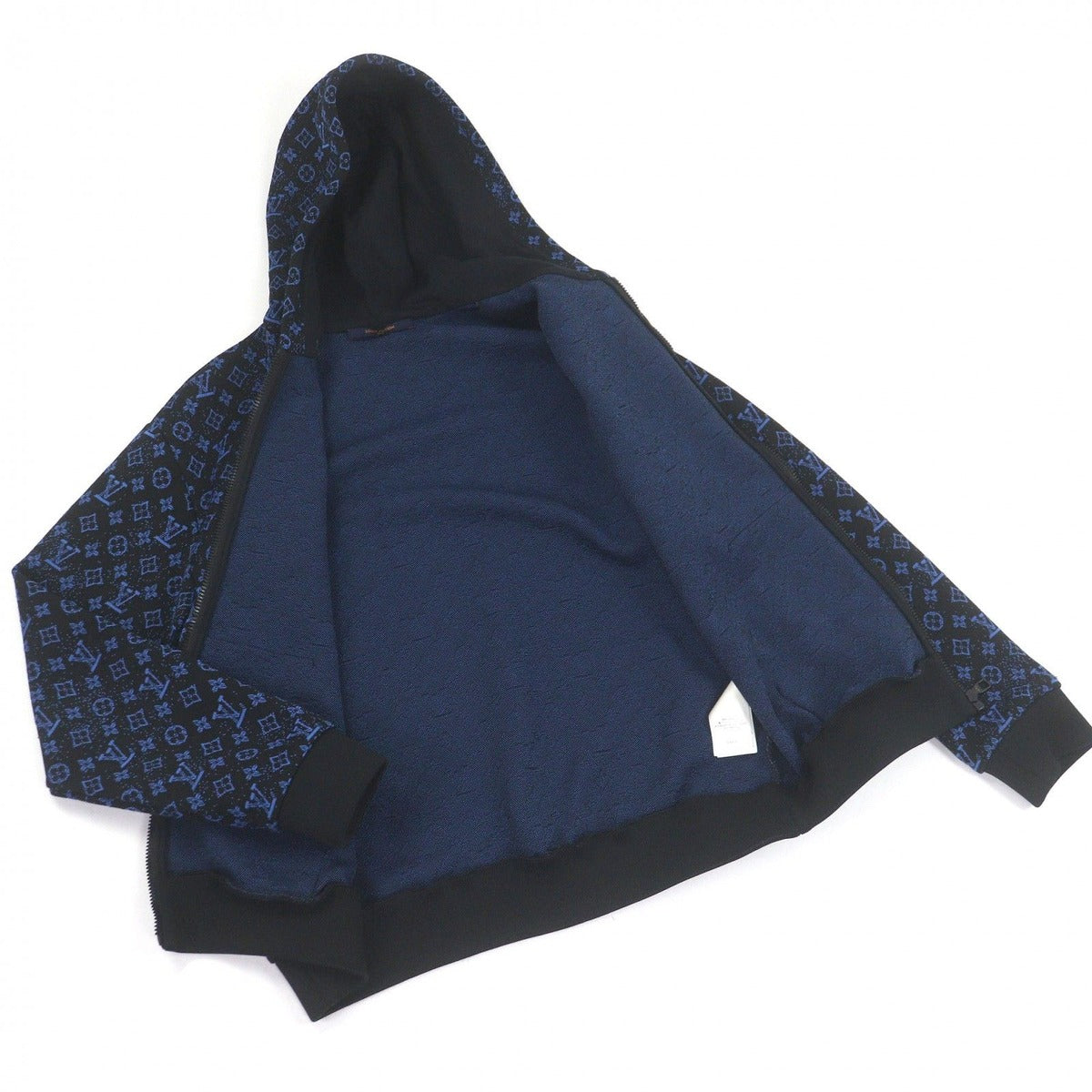 Louis Vuitton Monogram Zip Sle Hoodie Black Blue — view 3