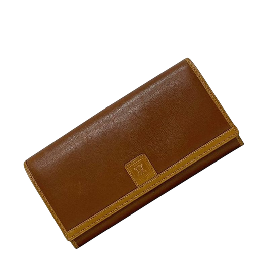 Celine Bifold Long Wallet Brown Excellent Condition Wallet Clasp Leather