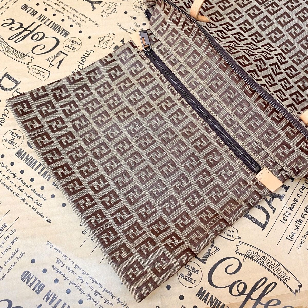 Fendi Handbag Vertical Zucca A4 Business Travel Formal — view 8