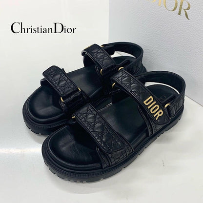 Dior Act Calfskin Logo Cannage Sandals