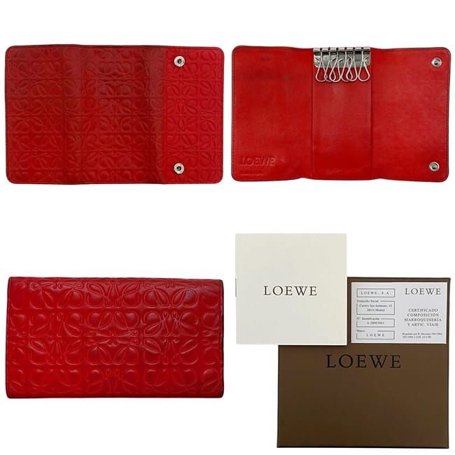 Loewe 6ribbon Key Case Red Repeat Anagram 160.17.010