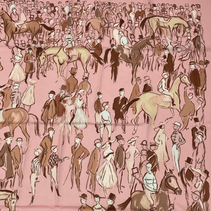 Hermes Carre 90 Paddock Pink Scarf 100% Silk
