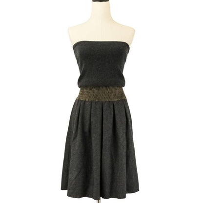 Brunello Cucinelli Cashmere Silk Blend Caminette Dress XS Gray