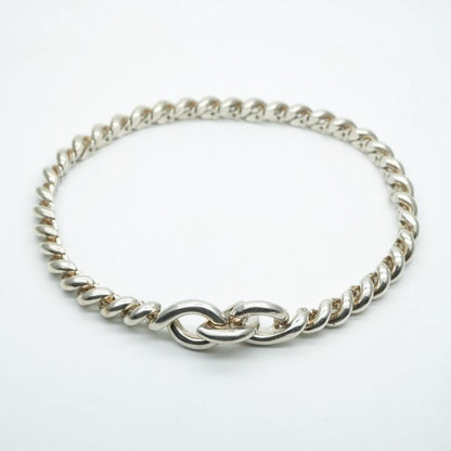 Hermes Torsade Necklace Pendant Choker Sv800 Silver 60's Antique Rope