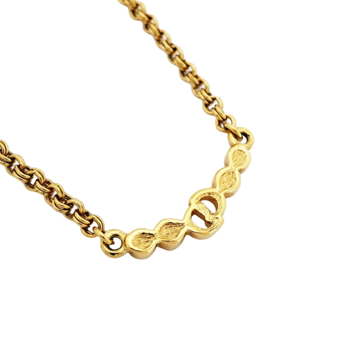 Dior Necklace CD Logo Gold Plated Rhinestone — view 2