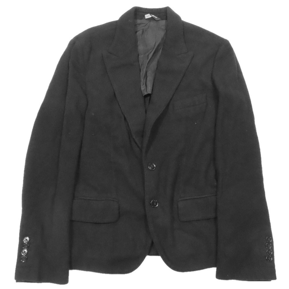 Dolce & Gabbana Felt Toe Tail Jacket Black Leather Unlined 48