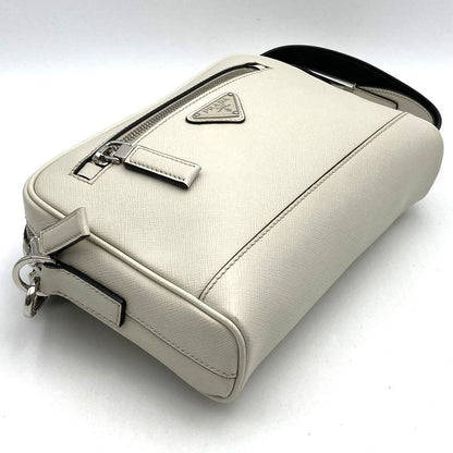 Prada 2vh063 Shoulder Bag Saffiano White Leather Women Men Fashion