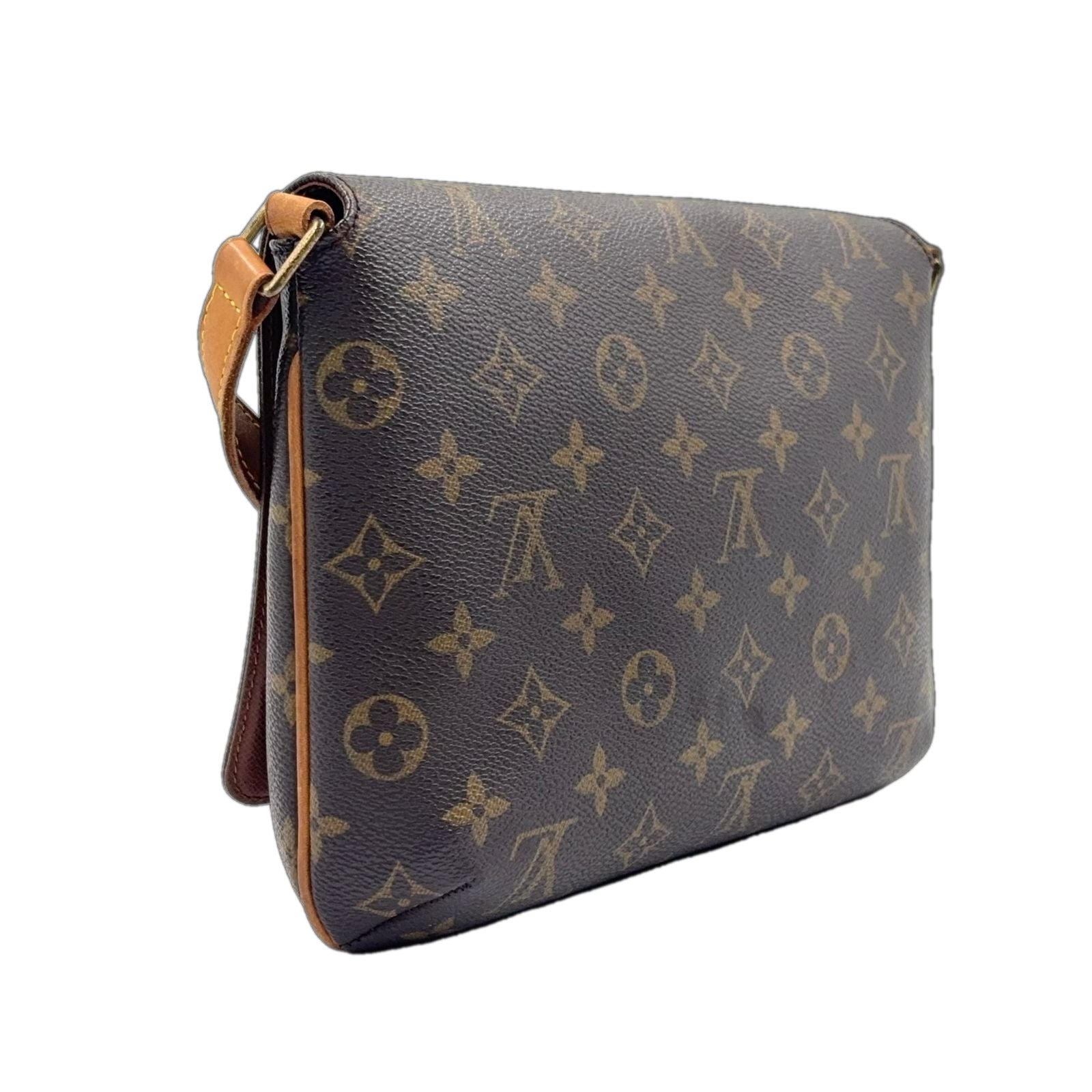 Louis Vuitton Musette Tango Short Strap Monogram Leather Brown Shoulder Bag Gold — view 2