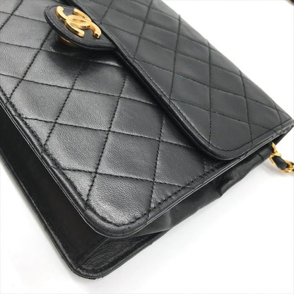 Chanel Quilted Lambskin CC Logo Push Lock Chain Shoulder Bag Black