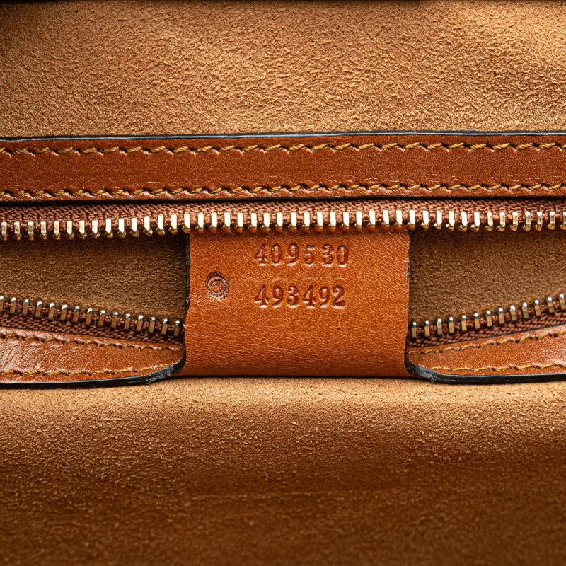 Gucci Logo Shoulder Bag Handbag 2WAY 409530 Black Brown Leather Ladies Gucci