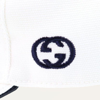 Gucci 387554 100% Cotton Webline Interlocking G Cap White XL 60cm (23.62in)