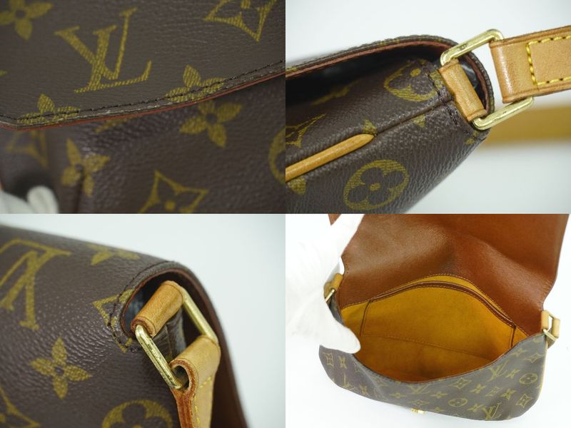 Authentic Louis Vuitton LV Musette Tango Short Monogram Shoulder Bag Brown