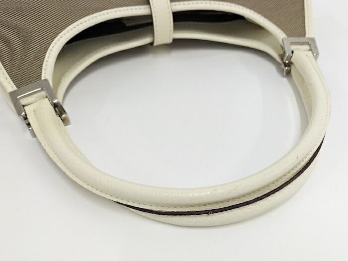 Gucci Shoulder Bag Jackie Hardware Canvas Ivory Brown 0021068