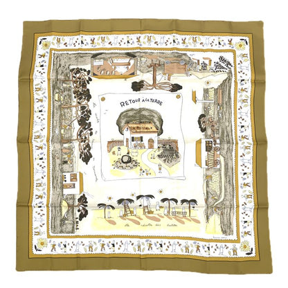 Hermes Scarf Carre 90 RE TOUR A LA Terre Going Home