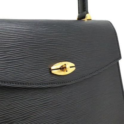 Louis Vuitton Epi Malesherbes Handbag Flap Bag Leather Noir Black Gold Hardware