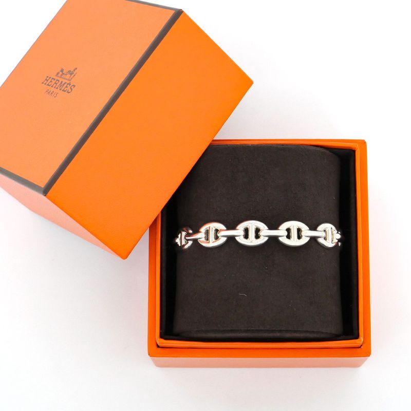 Hermes Bracelet Chaine D'ancre Anchene Bangle SH Ag925 SV Silver -