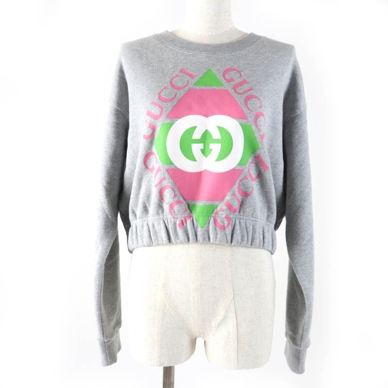 Gucci 23 SS 100% Cotton Interlocking G Print Long Sleeve Sweatshirt Grey