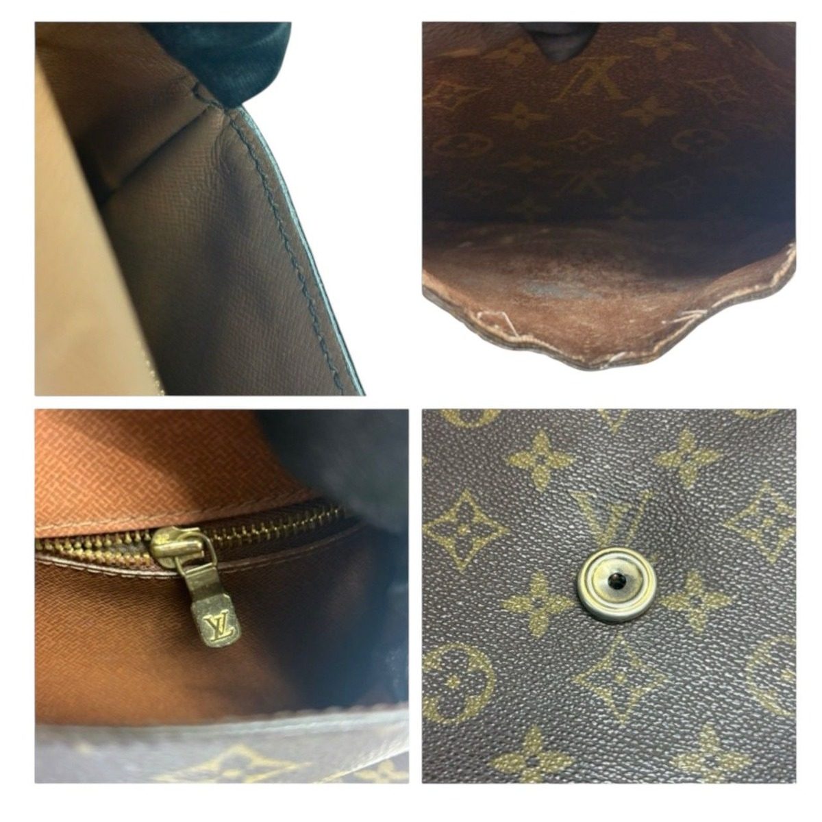 Louis Vuitton Monogram Saint Cloud Brown Gold Leather — view 7