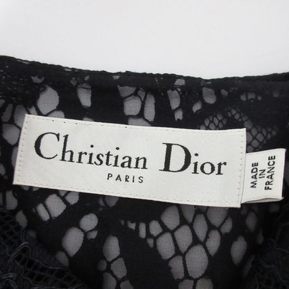 Christian DIOR Raf Simons Period Sheer All Lace Blouse Shirt Size F34 Navy