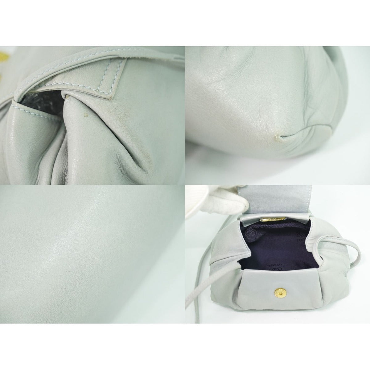 Loewe Tassel Shoulder Bag Pochette Leather Blue Gray — view 8