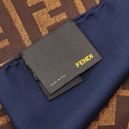 Fendi Zucca Brown Navy Silk Women's Fendi