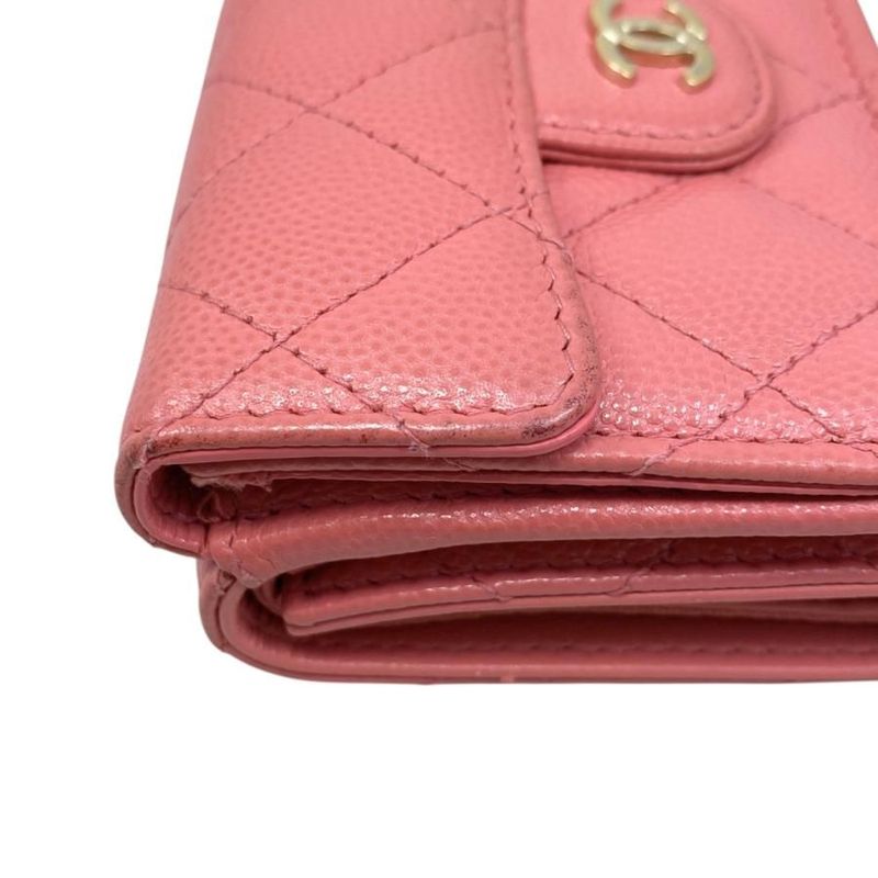 Chanel Trifold Wallet Classic Small Flap Wallet Ap0230 Matelasse Caviar Skin
