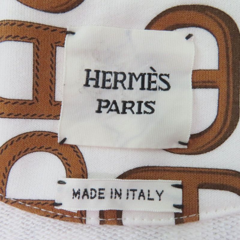 Hermes 24SS 100% Cotton Chaine D'ancre Teddy Blouson Ivory Brown 38 Made In