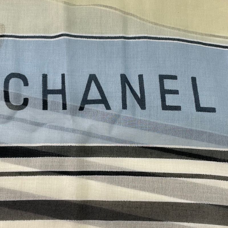 Chanel Large Size 2000 Scarf Stole Silk Logo Multicolor