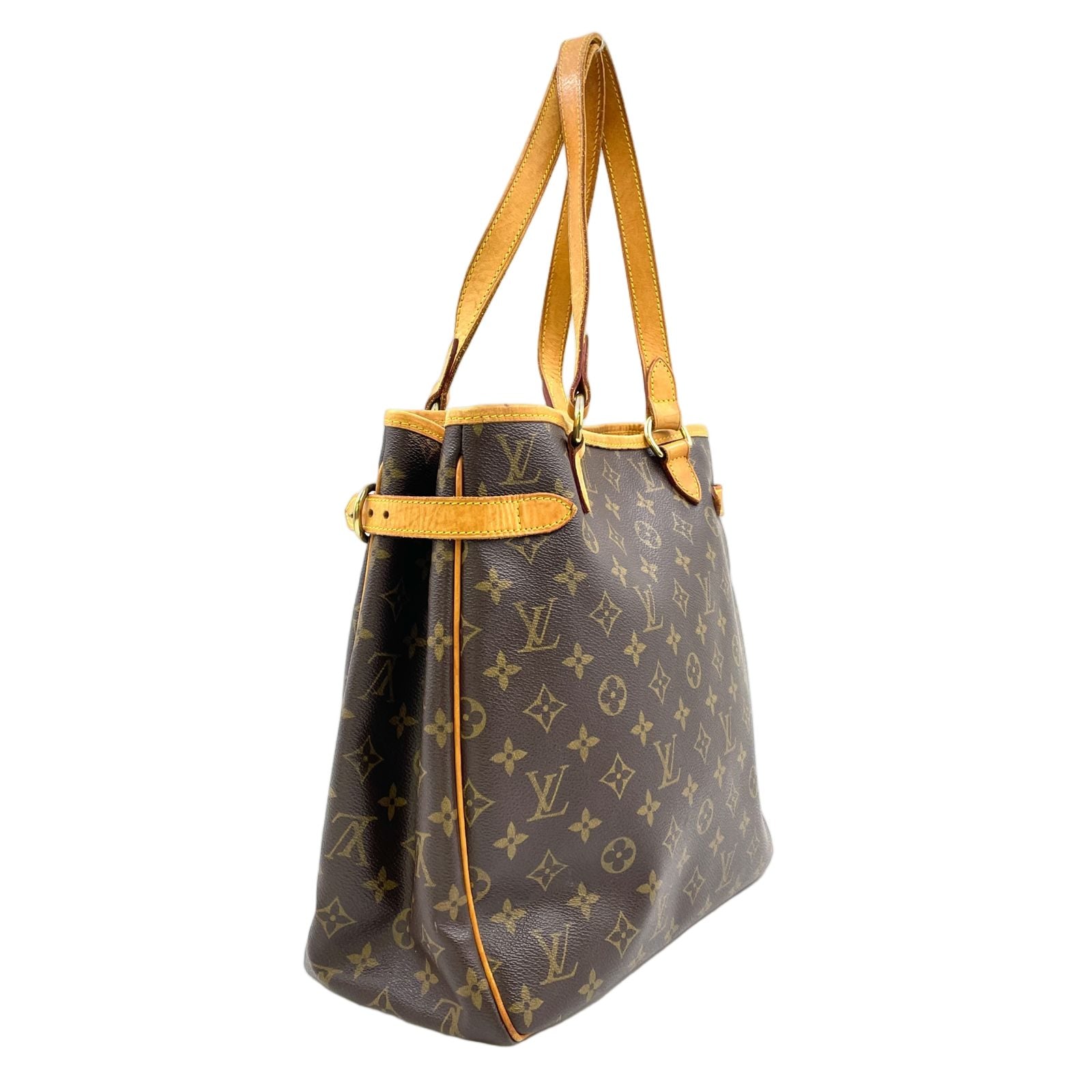 Louis Vuitton Batignolles Vertical Monogram Leather Brown Tote Gold — view 2