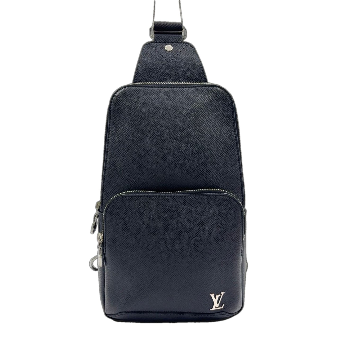 Louis Vuitton Taiga Avenue Ring Leather Black Belt Bag Silver