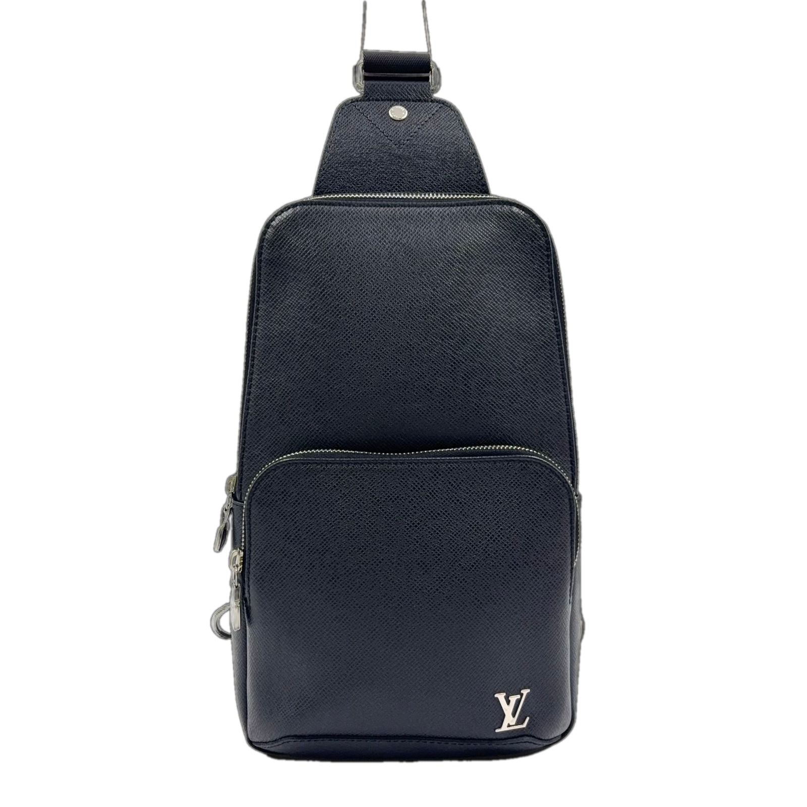 Louis Vuitton Taiga Avenue Ring Leather Black Belt Bag Silver