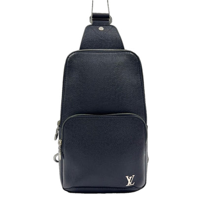 Louis Vuitton Taiga Avenue Ring Leather Black Belt Bag Silver