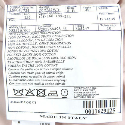 Hermes 23SS 100% Cotton Pocket Design Single Tailored Jacket Light Pink 48 Made