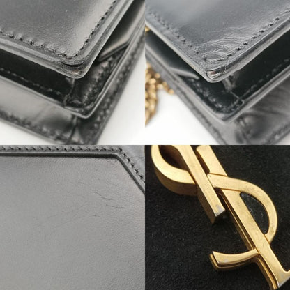 Yves Saint Laurentyves Saint Laurentcassandra Black Suede And Leather 532750roy5