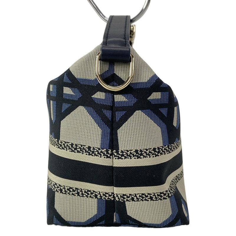 Dior/christian Dior Handbag Diortravel Nomad Pouch Navy And Beige Leather