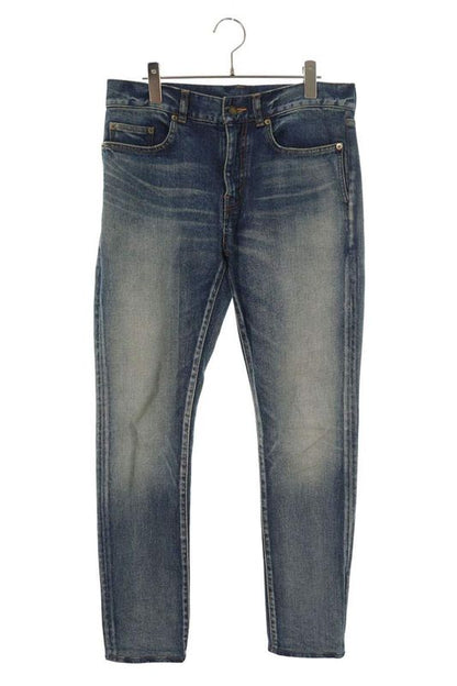 Saint Laurent Paris 622876 Y507r Leather Denim Pants With Patches Men's 30