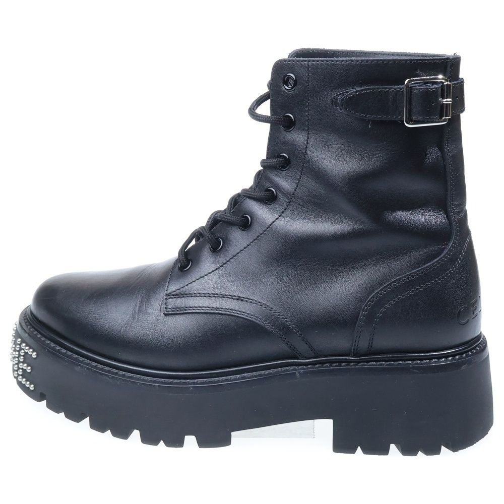 Celine Bulky Lace Up Boots Black