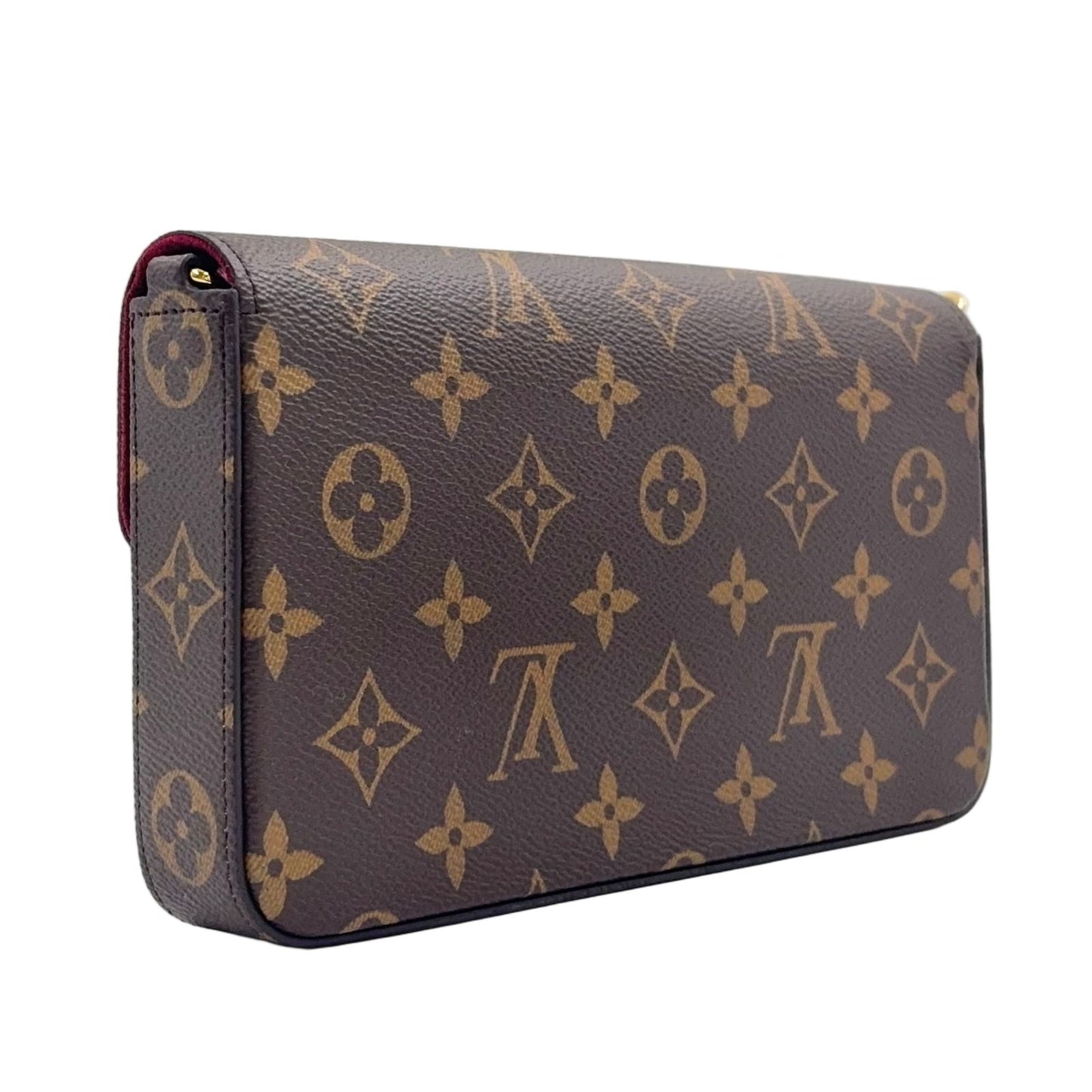 Louis Vuitton Pochette Felicity Monogram Brown Bordeaux Shoulder Bag Gold — view 2